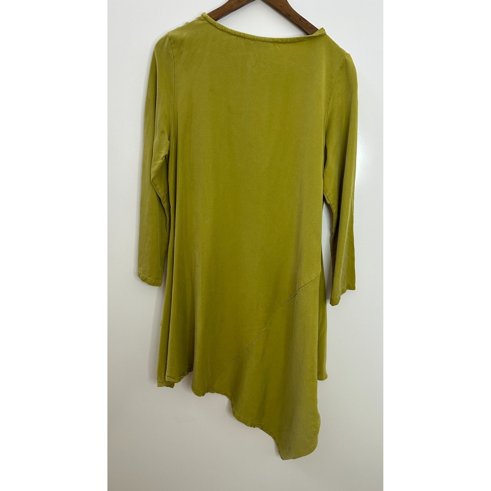 Bryn Walker Asymmetrical Hem Tencel Hi Lo Dress Small Green Minimalist Lagonlook - Picture 10 of 15